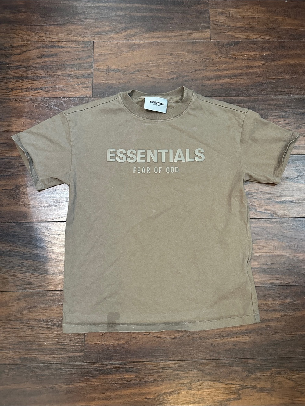 Essentials Fear of God Tan Logo Short Sleeve Tee